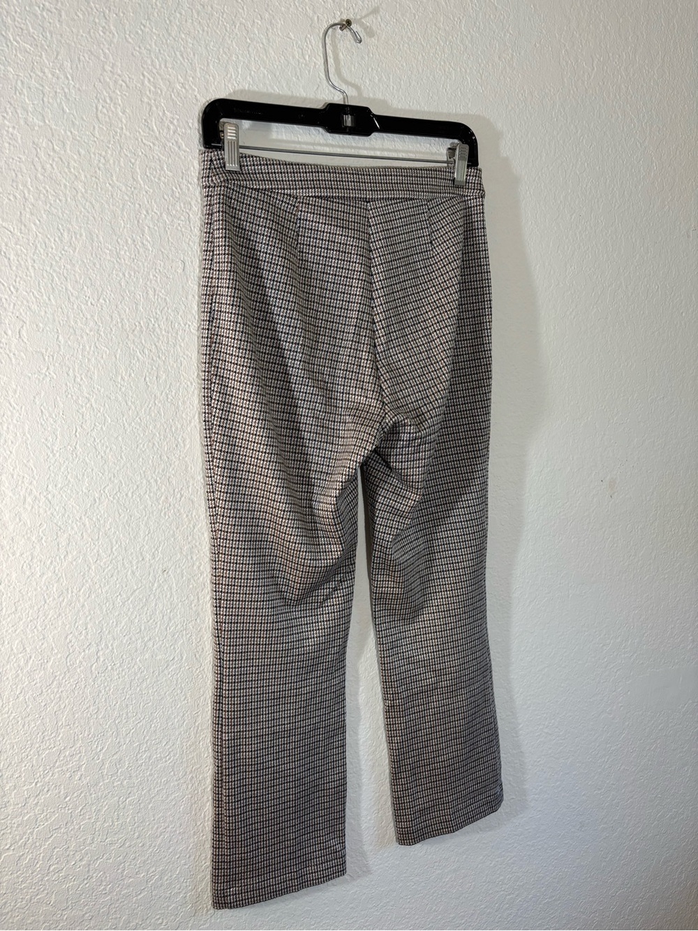 Theory Stratton Knit Cropped Pants Brown Black Grey Houndstooth Plaid Ankle 2 - Picture 9 of 14